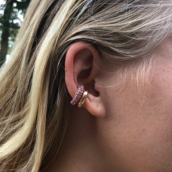 Lana Pink Pavè & Gold Ear Cuff Set! - Picture 4 of 5